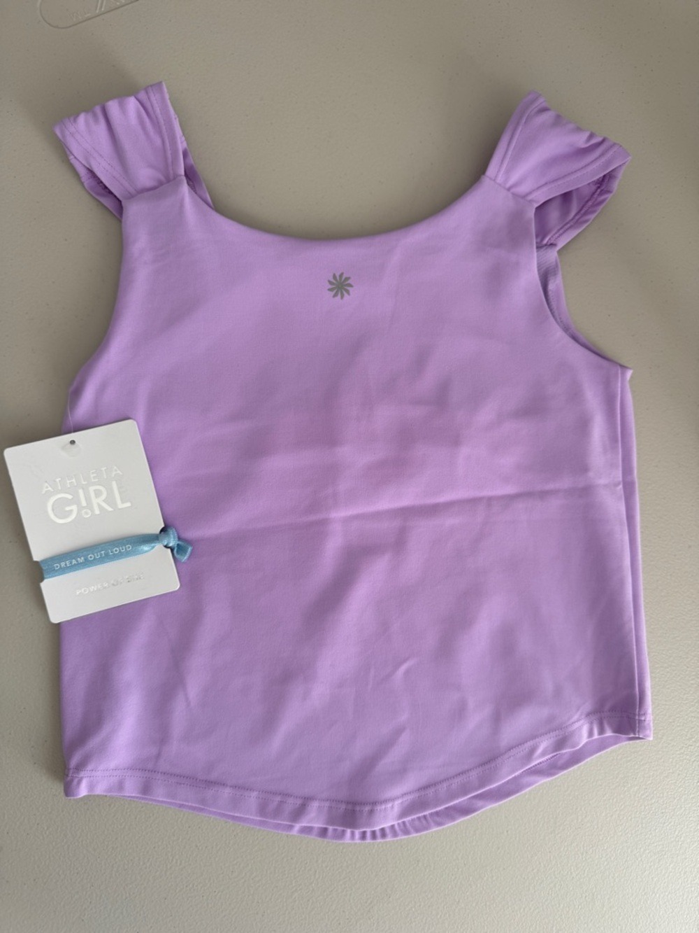 Athleta Girl Transcend Ruched Support Tank, "Fresh Lilac", size 8/10, NWT - Picture 3 of 10